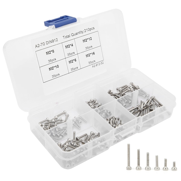 210 kpl cap 304 ruostumaton teräs laitteistotarvikkeet set M2