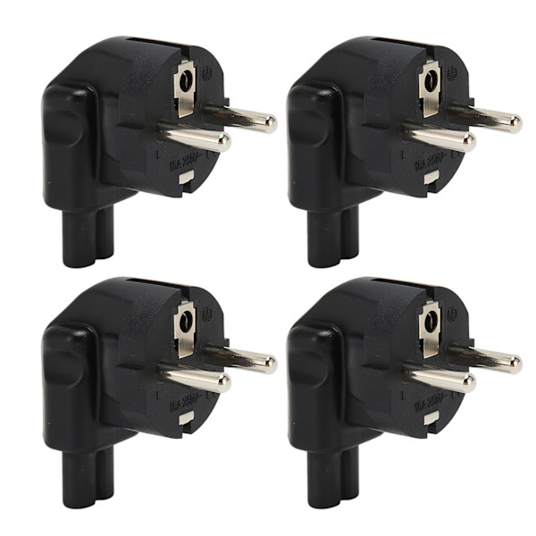 4 stk. EU4.8MM til IEC320 C7 Strømadapter Universal Standard Datamaskin Strømadapter EU-plugg 100‑250V