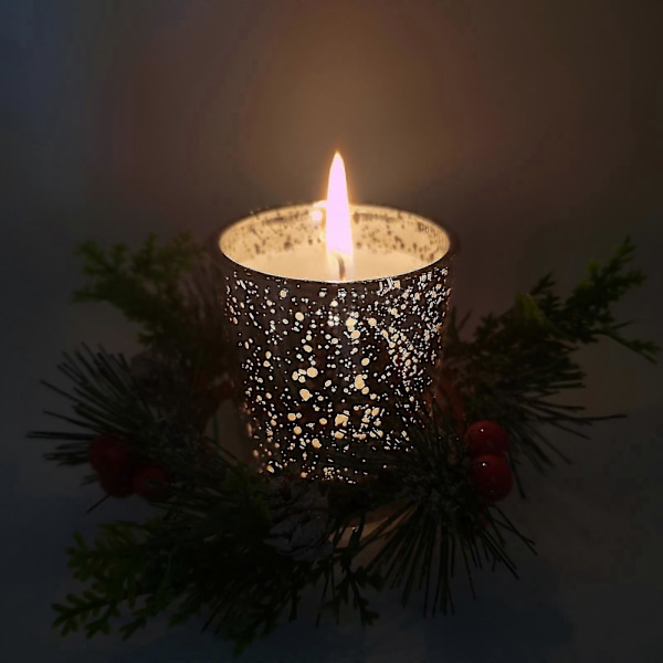 Juletre Dekorativ Blomst Lysestake Krans Base Lysestake