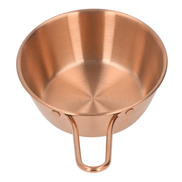 Skål i rustfritt stål med enkel design, anti-skolding bolle med håndtak for camping, fotturer, rosegull
