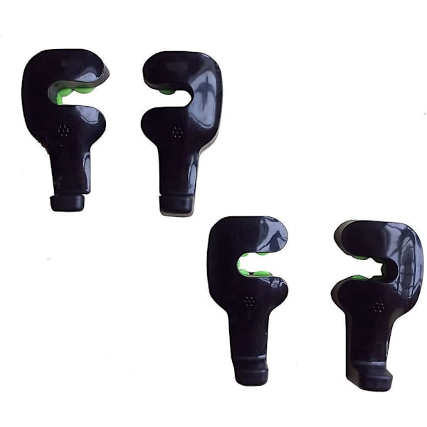Svarta bilnackstödsförvaringskrokar 4-pack