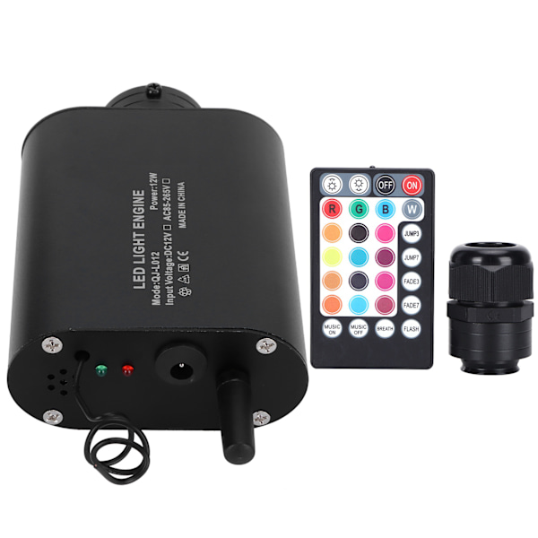 Fiberoptisk ljusmotor med fjärrkontroll 12W RGBW takbelysning för Bluetooth-app