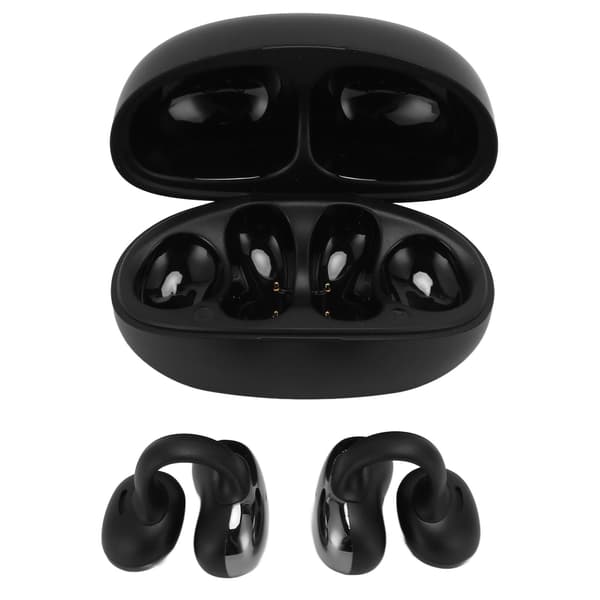 Trådløse øreclips-hovedtelefoner Bluetooth 5.3 Vandtæt Intelligent Støjreduktion Knogleledning Earbuds Sort
