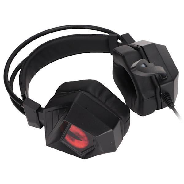 Gaming Headset med brusreducering USB 3,5 mm gränssnitt Over Ear RGB-hörlurar med mikrofon för PS4 PC LaptopSvart Röd