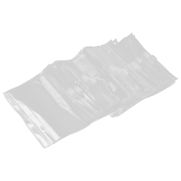 100 stk. gennemsigtig opbevaringspose PVC spænde lynlås arrangør til smykker vedhæng jadeware 11,5x8cm