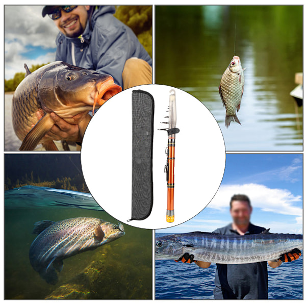 Karbonfiber Hard Justerbar Mini Lomme Fiske Stang Mini Ultrakort Bærbar Kompakt Sjø Støping Stang Tilbehør