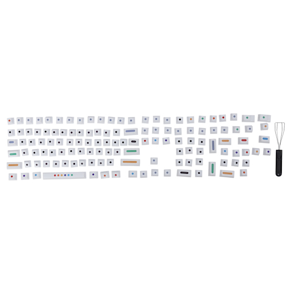 Dot Keycap Dye Sublimation Mekanisk Tangentbord Kompatibel med 61/64/68/87/96/104/108 Vit