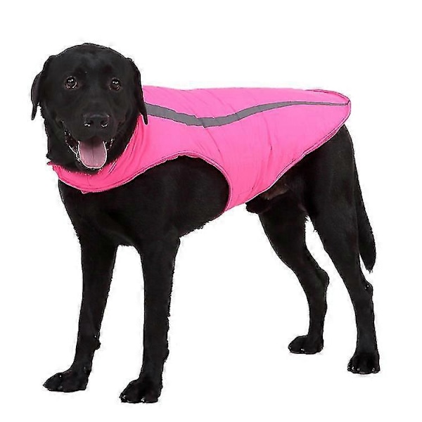 Reflekterende store hundeklær vinterjakker rose rød Zekai L