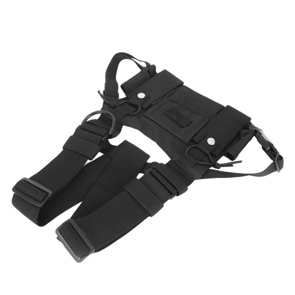 Radiobrystsele 2 lommer Oxford-stof Justerbar Vest Rig Universal til 2-vejs Radio Walkie Talkie Sort