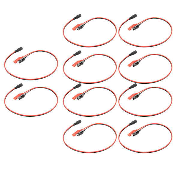 10 stk. Clip-til-DC-adapterkabel Professionelt fuld kobberkerne stabil transmission DC-til-dobbelt-clip-stik 19,7 tommer DC hun til klip