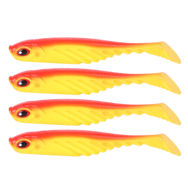4 STK AR48 75 mm/3,2 g Fishing Soft T Tail agn Kunstig naturtro simulering lokketilbehør