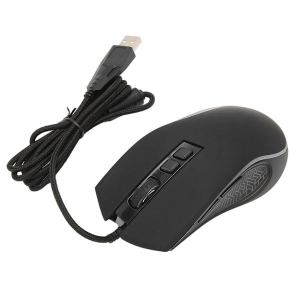 Gaming mus USB2.0 4 justerbar DPI RGB baggrundsbelyst ergonomisk design optisk sensor bærbar mus til spil kontor hjem sort