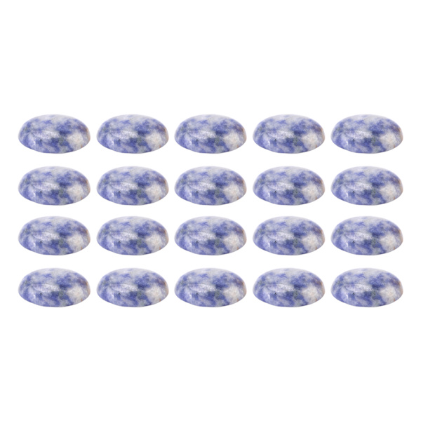 20 st ovala cabochon, bärbara, platta bakstycken, smyckestillverkning, gör-det-själv, milda stenpärlor för ringhalsband, blå