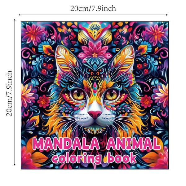 Mandala Dyre Malebog for Voksne | 24 Akvarel Kunstsider skull