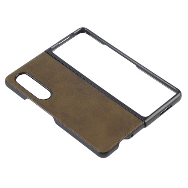 Nahkainen kotelo Samsung Galaxy Z Fold 3 -puhelimelle, naarmuuntumaton, iskunkestävä suojus, armeijanvihreä