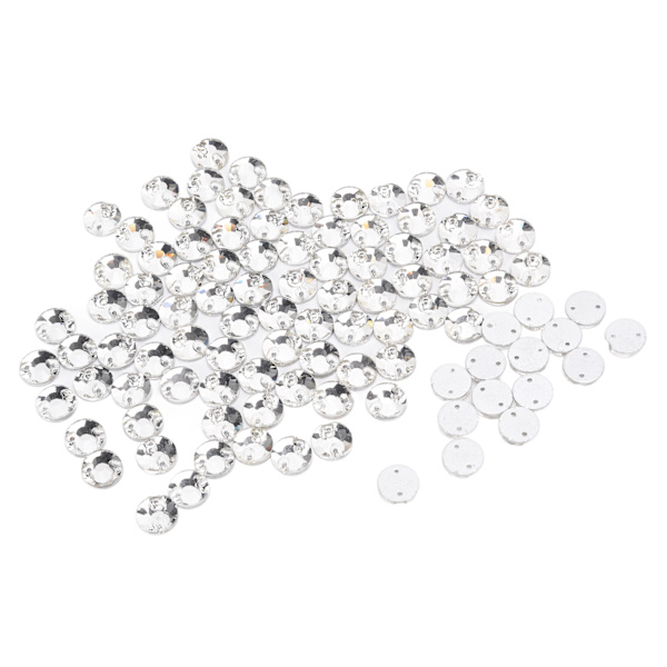 100 kpl litteitä strassit, kaksireikäinen muotoilu, helppo käyttää, koristeellinen DIY-osa koristeluun, 10 mm