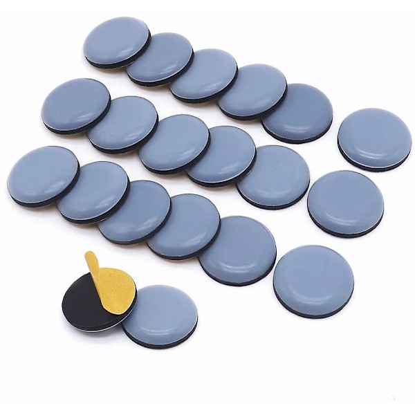 Set med 20 självhäftande teflonglid för enkel möbelflyttning 25mm