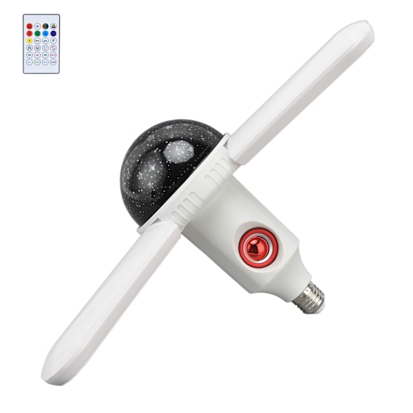 48W E27 LED Bluetooth-højttaler Projektionslys Fjernbetjening RGB Musik Loftslampe 85‑265V