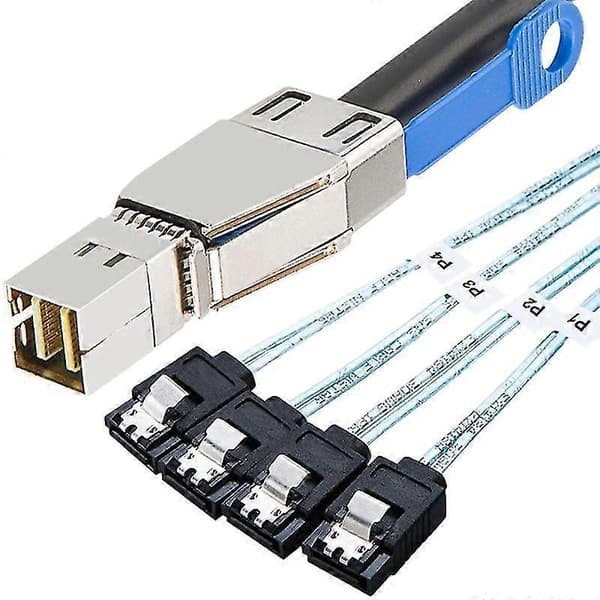Mini SAS HD SFF-8644 till 4 x SATA 7Pin Hårddiskkabel 12Gbps Server Extern Hårddisk Höghastighets C
