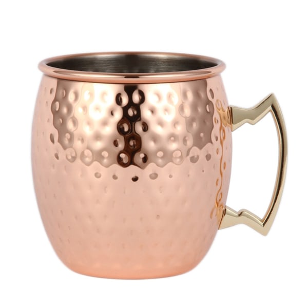 Moskva Mule Mugg med handtag i rostfritt stål 550 ml hamrad mugg bar kreativ cocktailkopp