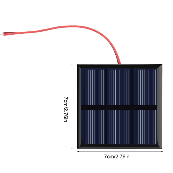0,7W 1,5V Mini bærbart solpanel DIY Power Moduloplader til 1,2V batteri med ledning 70*70MM