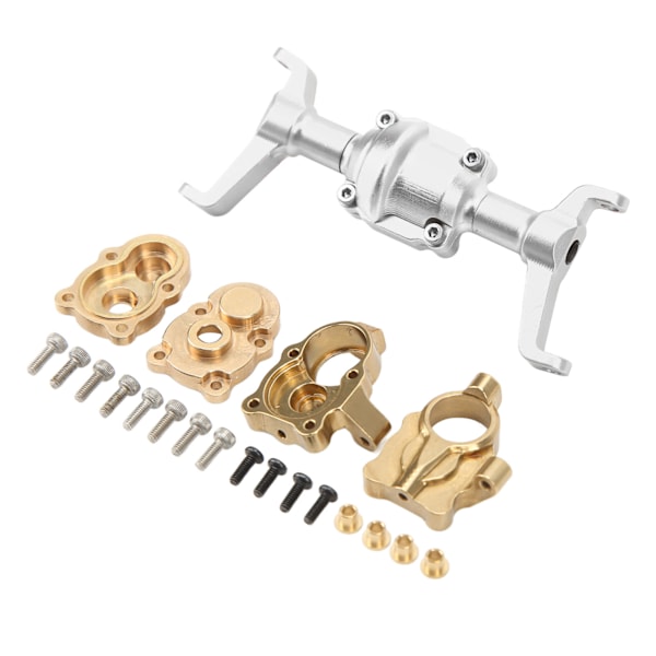 CNC-framställd framaxelhus-styrkopp i metall för FMS för Xiaoqi FCX24 1/24 halv RC-bil silver