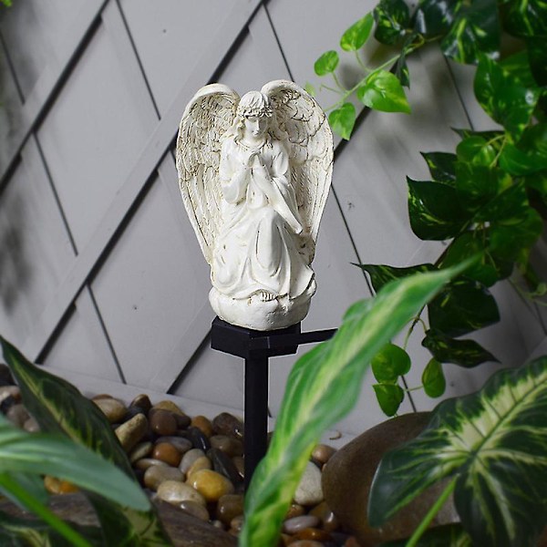 Solcelle-Englelys til Have, Balkon og Have - Vandafvisende LED-Englelampe til Kirkegård - Mindegaver