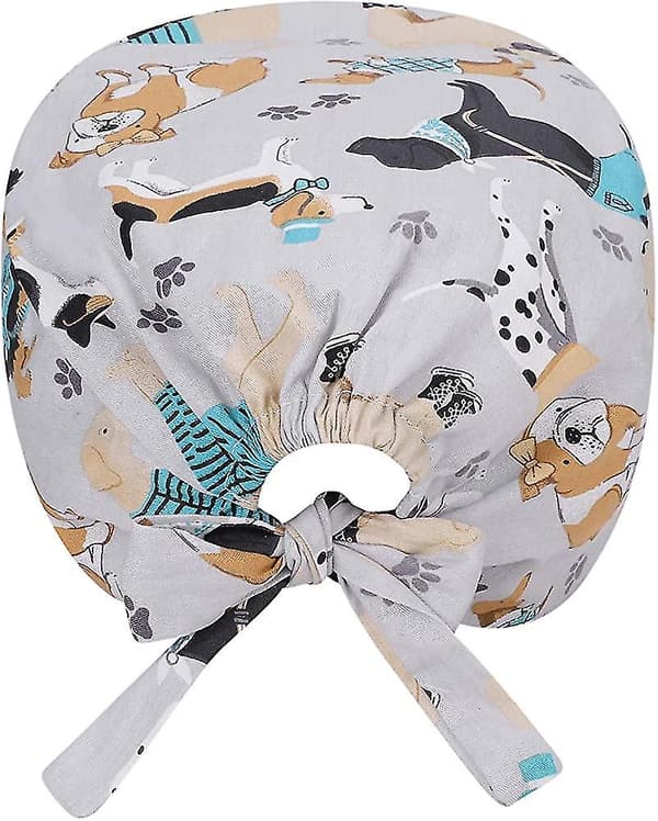 Scrub Cap Chef Hat for Women Men Cartoon Animal Printed Turban Hat Kitchen Gift