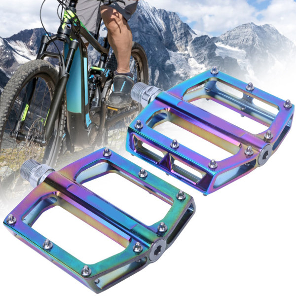 1 par färgglada aluminiumlegering MJ-058 cykelpedaler Road Mountainbike breda pedaler