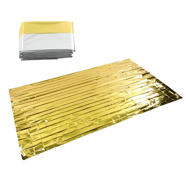 3PCS Nödfiltar Guld Silver 2 Färg Reflekterande Termisk Filt Vattentät Nöd Sovsäckar 130x210cm