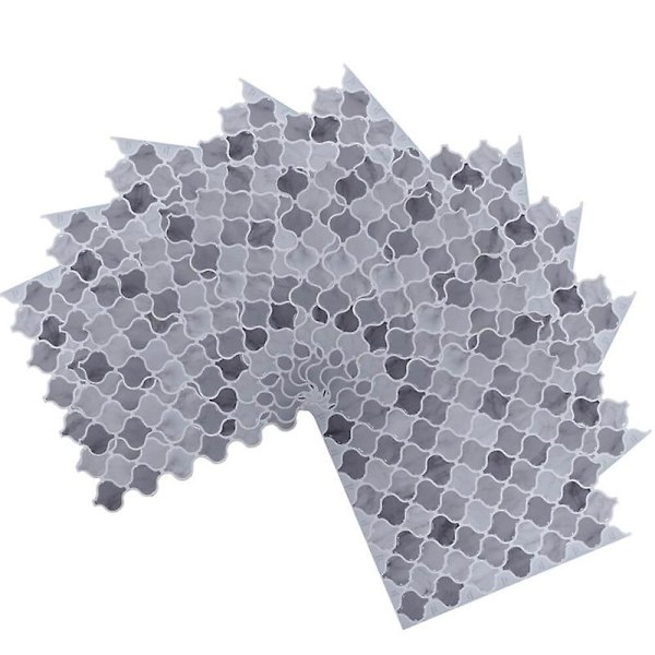 Kakelplattor 30x30cm, 1 Styck 3D Självhäftande Väggplattor Självhäftande Stänkskydd Kakel Köksväggdekaler Självhäftande Kakel Badrumsväggbeklädnad - Damask Grå