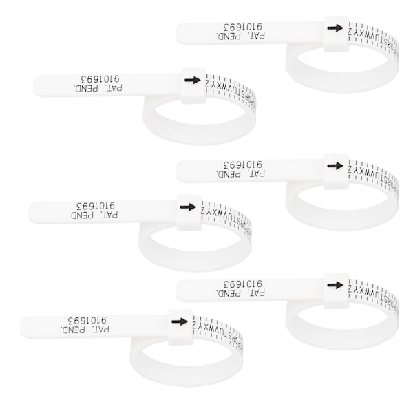 6 st Fingerstorleksmätare, Noggrann Mätverktyg med Standard Skala för Smycken Ringtillverkning, HongKong Mätning