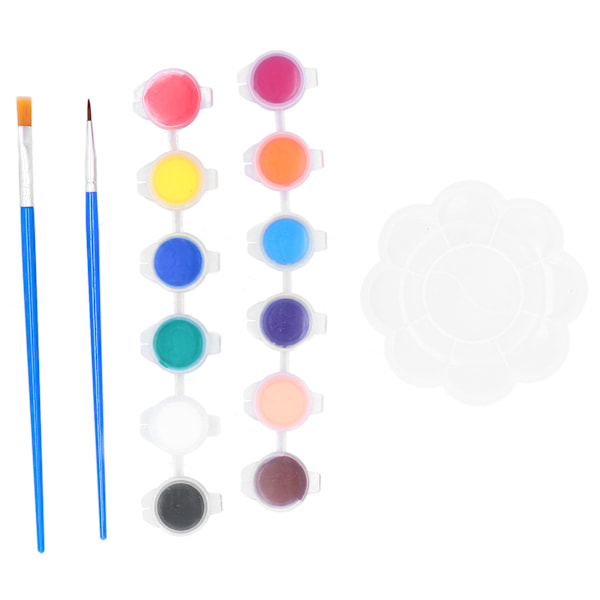 12 farver maling pigment tegne pensler malepalette maleri kunstneriske håndværk forsyninger