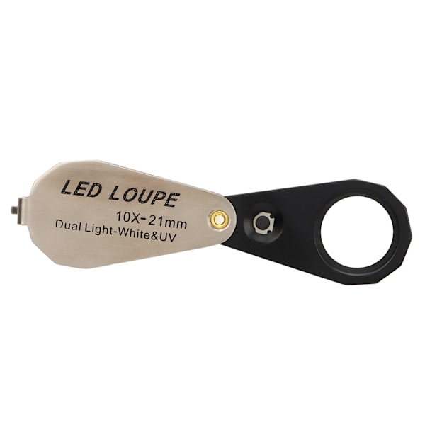 10x Juvelerlupe Profesjonell Lommeforstørrelsesglass med LED-lys for Smykker Planter Mynter Klokker