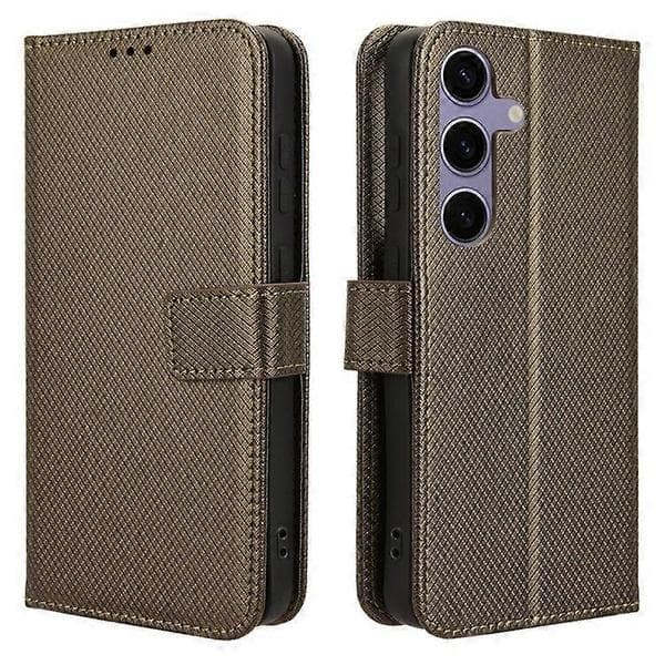 Kompatibel med Samsung Galaxy S25 Fodral PU Läder Diamant Textur Plånboksfodral