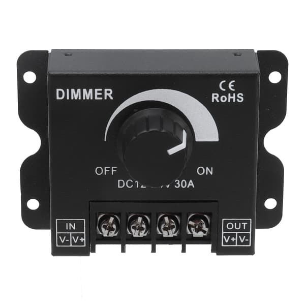 30A LED lysdæmper PWM Unicolor enkeltkanal justerbar dæmpningscontroller DC 12V‑24V