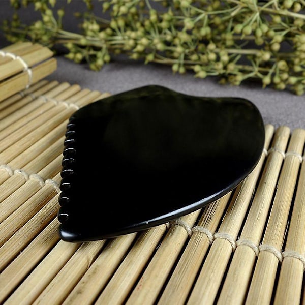 Svart Bianstone Gua Sha Massasjeverktøy for Ansikts- og Kroppsakupunkturterapi