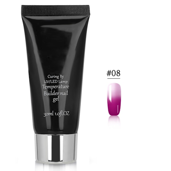 Kynsien taidelämpötilan muutosammattimainen UV-geeli Nopea kynsienpidennygeeli 30ml (Tyyppi 08)