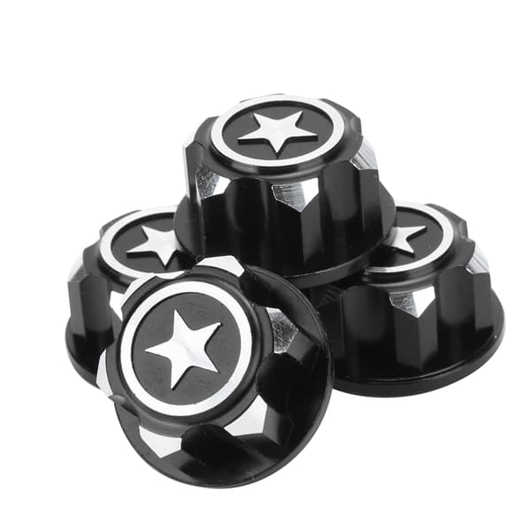 4 stk. hjulkapsel i aluminiumslegering, tilbehør, passer til Traxxas X Maxx 1/10 RC bil (sort)
