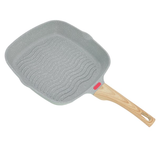 Grillpanne i aluminiumlegering med plasthåndtak, rask varmeledning, stor kapasitet, grillpanne for bacon, biff og løk