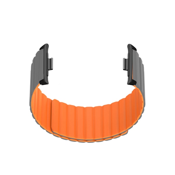 2 stk Magnetutskiftingsreimer for klokke Silikon Magnetlås Rem for Mi Band 8 Pro Grå Oransje