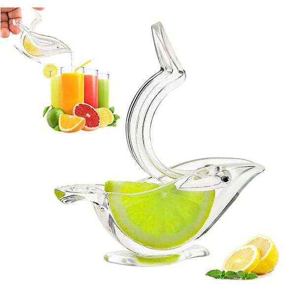 2 Pak Fugle Citronpresser, Citronpresser Akryl Manuel Saft Limepresser Fugleform Citron Skive Kilepresser