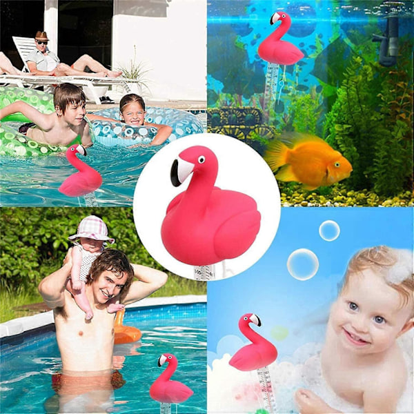 Flydende Pool Termometer Svømmepøl Termometer Flydende Flamingo Vandtermometer, til Alle Udendørs og Indendørs Svømmepøler Spabade Jacuzzier