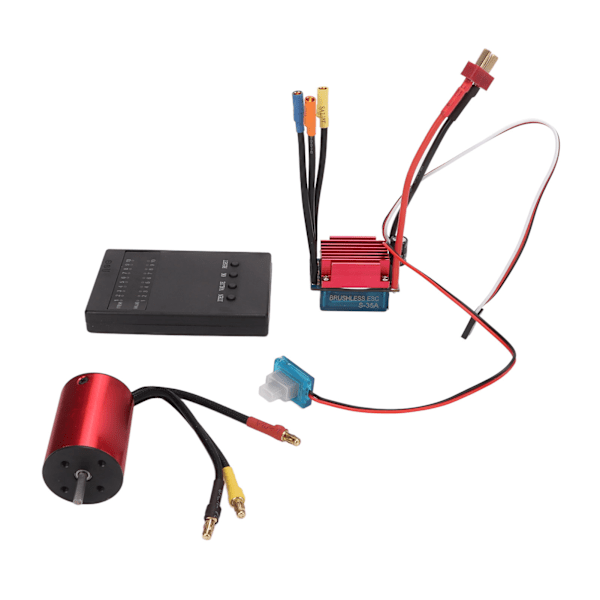 3800KV borstlös motor S35A ESC-kombination med ESC-programmeringskort Hög vridmoment borstlös kombinationssats för 1/14 för 1/16 RC-bil