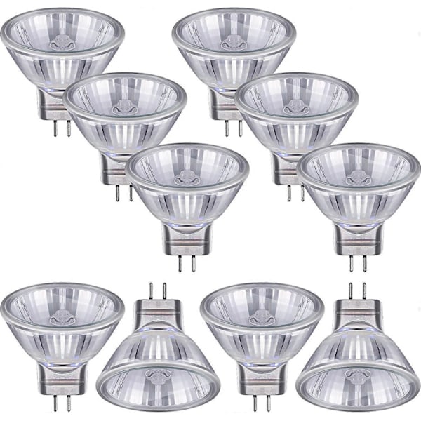 10 st Volframhalogenlampor 12V Lågspänning MR16 Kvarts Halogen Spotlight Lampor (35W)