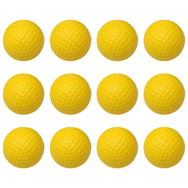 42,6 mm Golfbold PU Blød Monolags Golftræningsbold til Indendørs Træning Tilbehør Gul 12 stk.