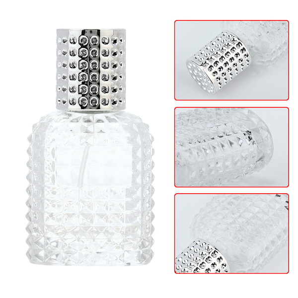 Bärbar Parfymflaska Aluminium Atomizer Fin Dimma Tom Sprayflaska 30ml (Silver)