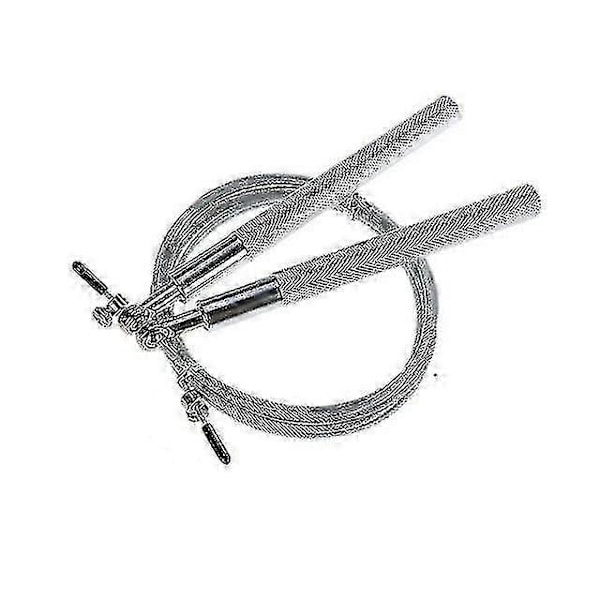 Sjippetov Speed Rope Sjippetov Wire Rope Sjippetov Boksning Gym Fitness Træning 3 Meter Justerbar Speed Gym Sølv