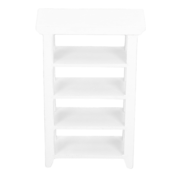 1:12 Nukkekoti Näyttöhylly Puinen Miniatyyri Olohuone Valkoinen Kirjahylly Huonekalu Malli Koristelu