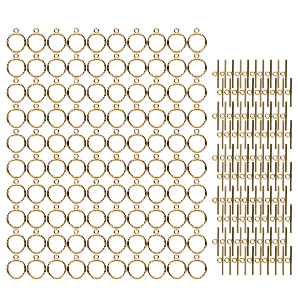 100 set spännen i guld, legering, armband, OT-spänne, gör-det-själv-smyckestillverkning